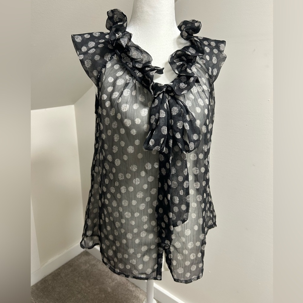 Polka Dot Ruffle Blouse